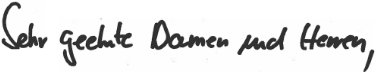 Sehr geehrte Damen und Herren (Handschrift)