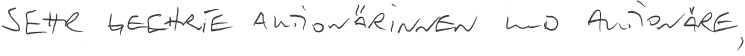 Sehr geehrte Aktion&auml;rinnen und Aktion&auml;re (Handschrift)