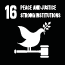 SDG goal 16: Peace, Justice and Strong Institutions (icon)