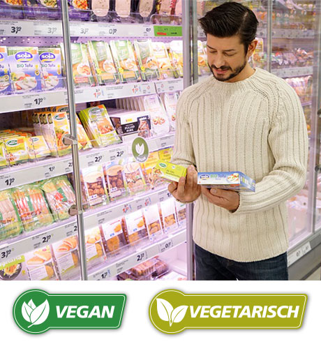 Vegan and vegetarian product range (Foto)